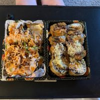 Vegan crab roll and tempura California roll   at Gokoku in Studio City