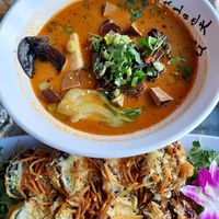 Hard tofu Ramen and tempura California Roll at Gokoku in Studio City