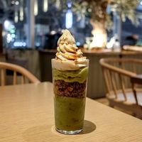 Matcha and edamame parfait at Cosme Kitchen Adaptation - Atre West in Tokyo