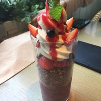 Berry parfait— good but I liked the matcha one better, personally at Cosme Kitchen Adaptation - Atre West in Tokyo