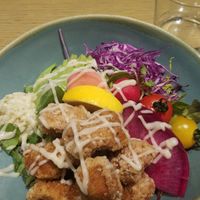 Fried juicy soy meat rice bowl  at Cosme Kitchen Adaptation - Atre West in Tokyo