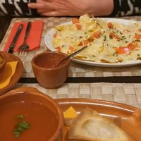 Soep en nacho"s met pittige dip en guacamole. at Yucatan in Leeuwarden