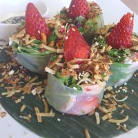 Delicious fresh strawberry rolls  at Bunn Thai Bistro in Grover Beach