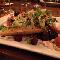 squash farinata from the previous menu.  they usually have at least one option with a vegan cream sauce, now it is the risotto.   at Scotty's Table in Missoula