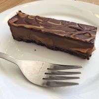 Salted caramel cheese cake  at Crazy Bean Cafe in Great Bookham