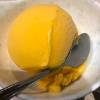 Mango sorbet at The Veggie in Kowloon