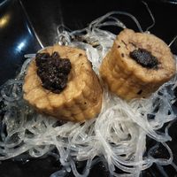 Vegan scallops with truffle at The Veggie in Kowloon