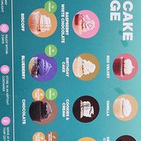 Cupcake menu card at Cupcake Central in Maribyrnong