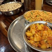 Aloo Gobhi & Biryani  at Govinda's in Vrindavan