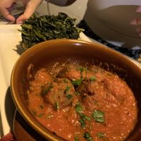 Vegan meatballs with tomato sauce at Origano Campo de' Fiori in Rome