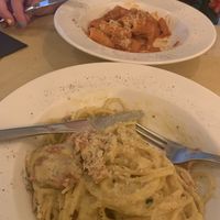 Spaghetti Carbonara und Amatriciana at Origano Campo de' Fiori in Rome