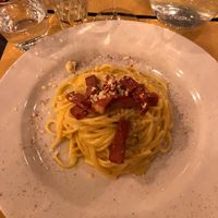 Spagheti carbonara at Origano Campo de' Fiori in Rome