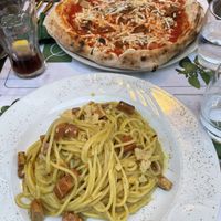 Vegan Carbonara & Vegan Pizza Diavolo  at Origano Campo de' Fiori in Rome