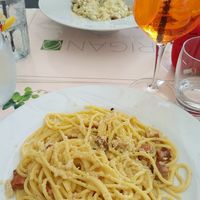 Carbonara and risotto at Origano Campo de' Fiori in Rome