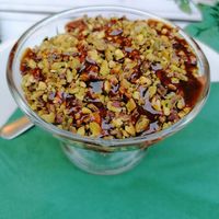 Chocolate mousse with pistachio and salted caramel 😋 at Origano Campo de' Fiori in Rome