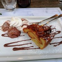 Great soy cream with a delicious apple pie (amazing pastry) at Origano Campo de' Fiori in Rome