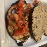 Vegan bruschetta with hummus  at Origano Campo de' Fiori in Rome
