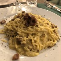 Vegan carbonara pasta  at Origano Campo de' Fiori in Rome