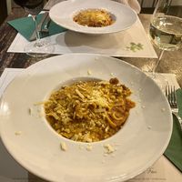 Vegan fettuccini with seitan and parmesan   at Origano Campo de' Fiori in Rome
