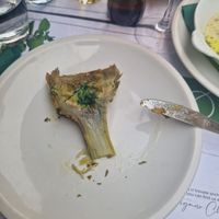 Carciofo alla romana - we shared it at Origano Campo de' Fiori in Rome