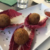 fried eggplant balls at Origano Campo de' Fiori in Rome