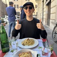 Lasagne and carbonara   at Origano Campo de' Fiori in Rome