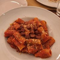 Vegan amatriciana at Origano Campo de' Fiori in Rome