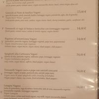 Menu at Origano Campo de' Fiori in Rome