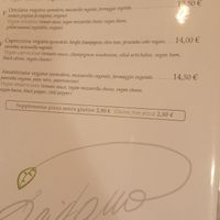 Menu at Origano Campo de' Fiori in Rome