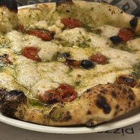 Vegan mozzarella basil pesto pizza  at Origano Campo de' Fiori in Rome