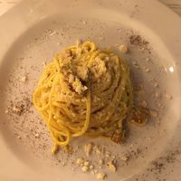 Pasta carbonara with tofu at Origano Campo de' Fiori in Rome