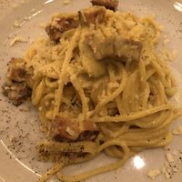 Vegan carbonara, I think my favorite so far! at Origano Campo de' Fiori in Rome