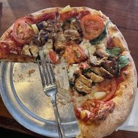 Build your own pizza, size small - vegan cheese, tempeh, tomorrows, pineapple and fresh basil   at Mellow Mushroom in Wrightsville Beach