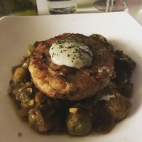 Vegan crab cake at Delice & Sarrasin in New York City