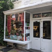 Outside. There is seating inside and in covered patio area in front at Delice & Sarrasin in New York City