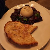 Oeuf Meurette a la Bourguignonne #Veganuary at Delice & Sarrasin in New York City