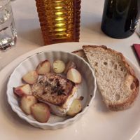 Baked brie appetizer at Delice & Sarrasin in New York City