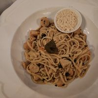Tagliatelle pasta with "sea food" melange at Delice & Sarrasin in New York City