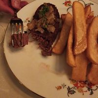 Steak and truffle fries at Delice & Sarrasin in New York City
