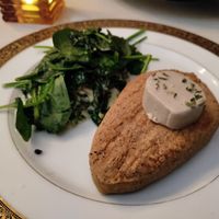 Escalope with delicious truffle cheese on top at Delice & Sarrasin in New York City