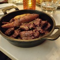 Beef bourginion. Delectable gravy at Delice & Sarrasin in New York City