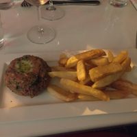 Steak tar tar! at Delice & Sarrasin in New York City