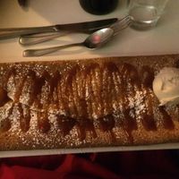 La Bordelaise crêpes
Salted Caramel, Roasted Apple, Vanilla Ice Cream.  A lovely dessert.

 at Delice & Sarrasin in New York City