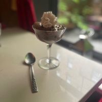 Chocolate mouse. Silky and rich but could have been lighter in texture  at Delice & Sarrasin in New York City