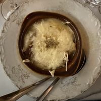 French onion soup  at Delice & Sarrasin in New York City