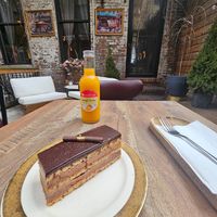 Dessert on the patio at Delice & Sarrasin in New York City