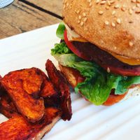 Vegan beyond meat burger  at Grill'd in South Melbourne