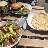 A very good garlic flatbread on the side at Plant by Kat's Kitchen in Keswick