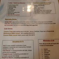 Drinks menu #Veganuary at Plant by Kat's Kitchen in Keswick