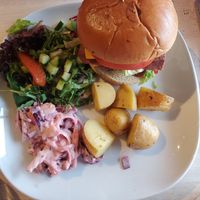 Facon and cheese burger. at Plant by Kat's Kitchen in Keswick